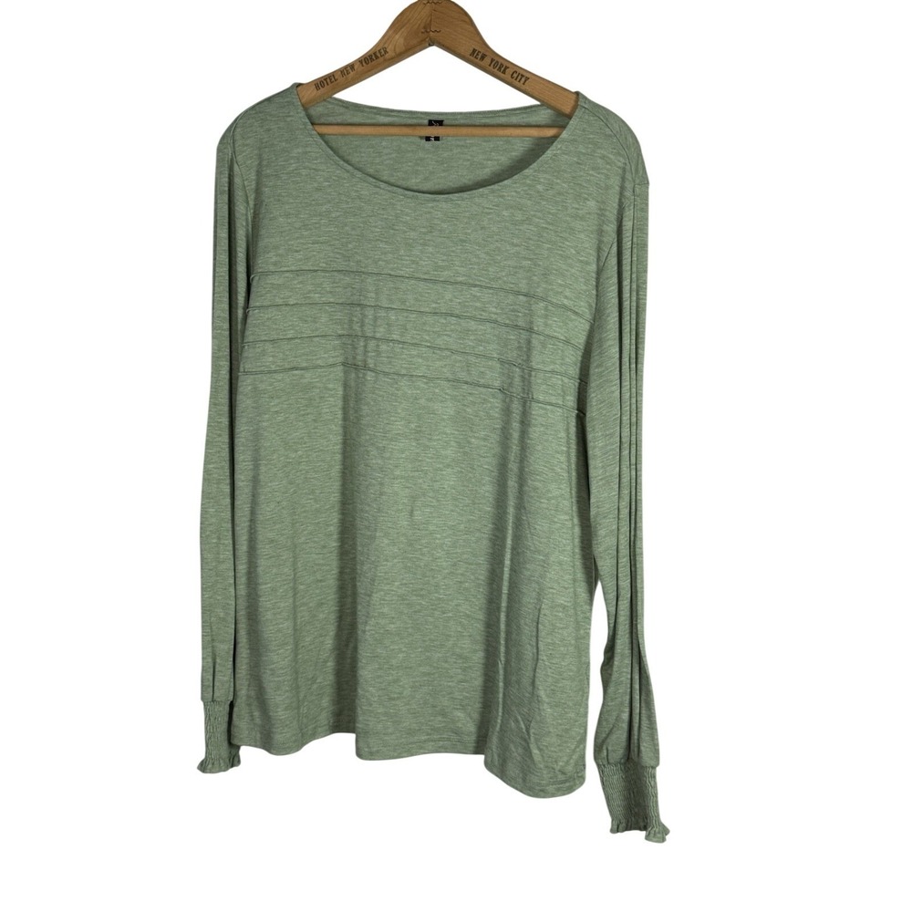 Autonet Amazon brand long sleeve shirt green size XL smocked cuffs womens